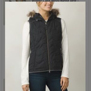 prAna Black Heather calla wool-blend vest